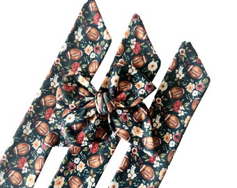 Set of 3 - Bow Strips - 3-4" Bows - Football Floral Double Brush Poly  - DIY Bow - Hand Tied Bow - Pre Tied Bow  - Tying Bow - Fabric Strips