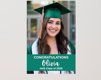 Custom Graduation Banner Class of 2026 Photo Grad Party Sign