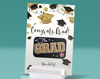 Graduation Gift Card Holder Printable - Last Minute Graduation Gift Class of 2024 - Instant Download. 5 Colors Included in Download!