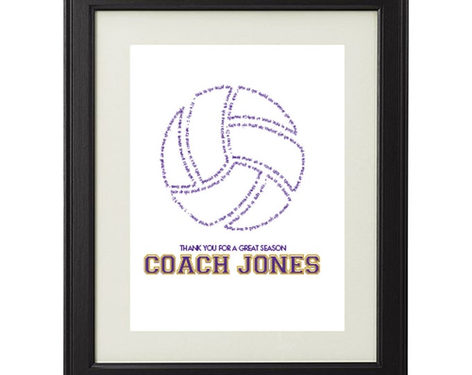 Custom Volleyball Printable Art for Teachers or Coaches With Students ...