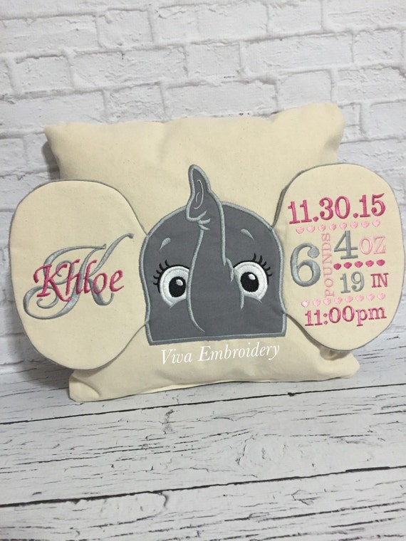 Birth Announcement Pillow Personalized Baby Pillow With Girl Etsy