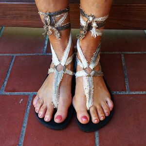 Sand Piper Ankle High Lace Up Gladiator  Sandals. Choose white or black soles.