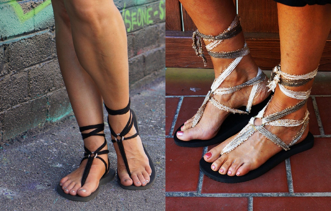 Short Lace up Gladiator Sandals With TWO Pair of - Etsy