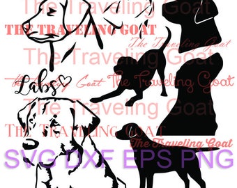 Puppy Dog Lab Labrador SVG Cut File Dog silhouet svg lab gezicht lab spelen lab zit gesneden bestand