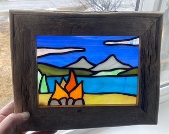 Campfire with a View, Wooden Frame