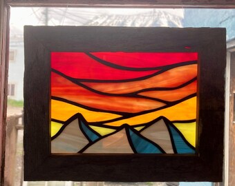 Mountain Sunset, Wooden Frame