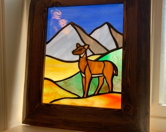 Deer in the Mountains, Wooden Frame