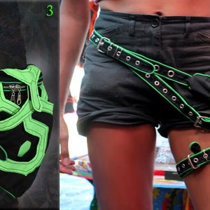Reactor Belt - uv neon festival utility psytrance pocket hip leg strap belt bag pouch