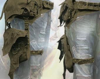 Pas Phoenix - postapokaliptyczna kieszeń na pas biodrowy z paskiem na nogę i torbą na udo