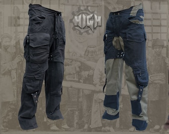 Rebel Pants ~ post apocalyptic goa psypunk multi cargo pocket psytrance pants men -  size until  6XL