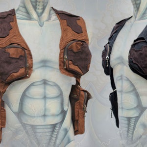 Blaster Holster ~ post apocalyptic steampunk neo tribal burning man pocket festival shoulder holster vest bag