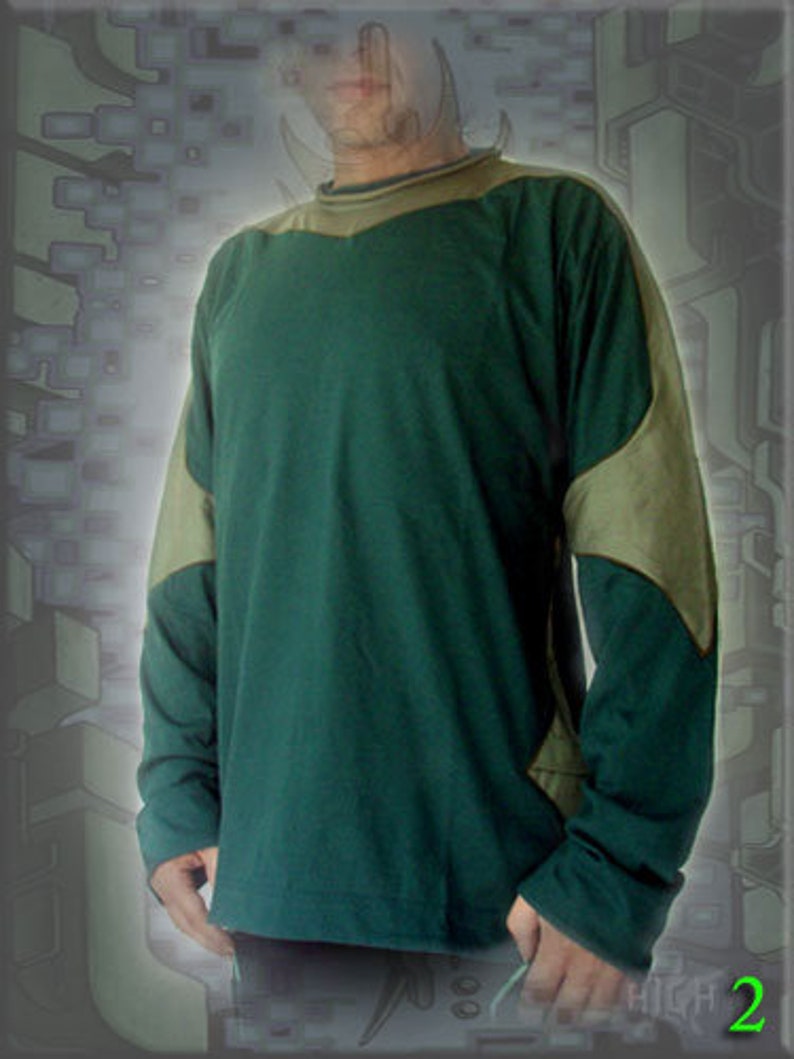 Arrow Sweater with side pocket cyber psytrance festival burner rave jumper sweatshirt 2. seagreen-olive