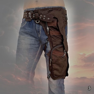 Sacoche de cuisse cyberpunk, pochette de hanche futuriste et apocalyptique, ceinture utilitaire Burning Man - Ceinture Partysan - Vêtements de rave