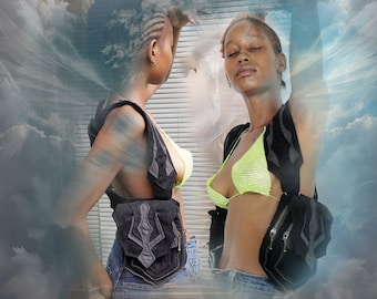 Holster shoulder Pocket Vest Bag ~ neo tribal style