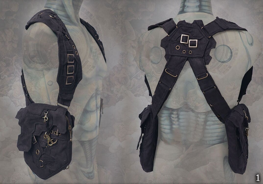 Pandoras shoulder pocket Holster Bag ~ neo machine steampunk style