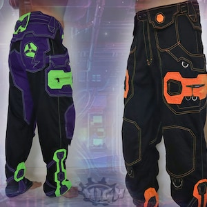 Voyager Pants ~ cyber neon punk rave futuristic tech wear