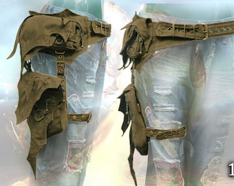 Phoenix Belt - cyber tribal pocket hip bag with leg strap