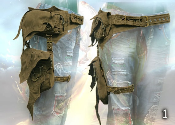 Phoenix Belt cyber tribal pocket hip bag with leg strap | Etsy
