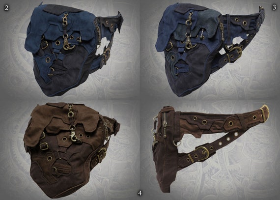 futuristic steampunk apocalypse cyberpunk double buckle utility pocket belt bag Matrix Belt