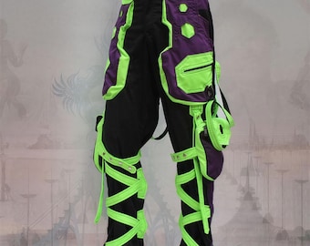 Cyber-Techno-Rave-Hosen, Cyberpunk-Kleidung, taktische Cargo-Kleidung für Herren, Techwear-Festivalhosen, Orgon-Hosen