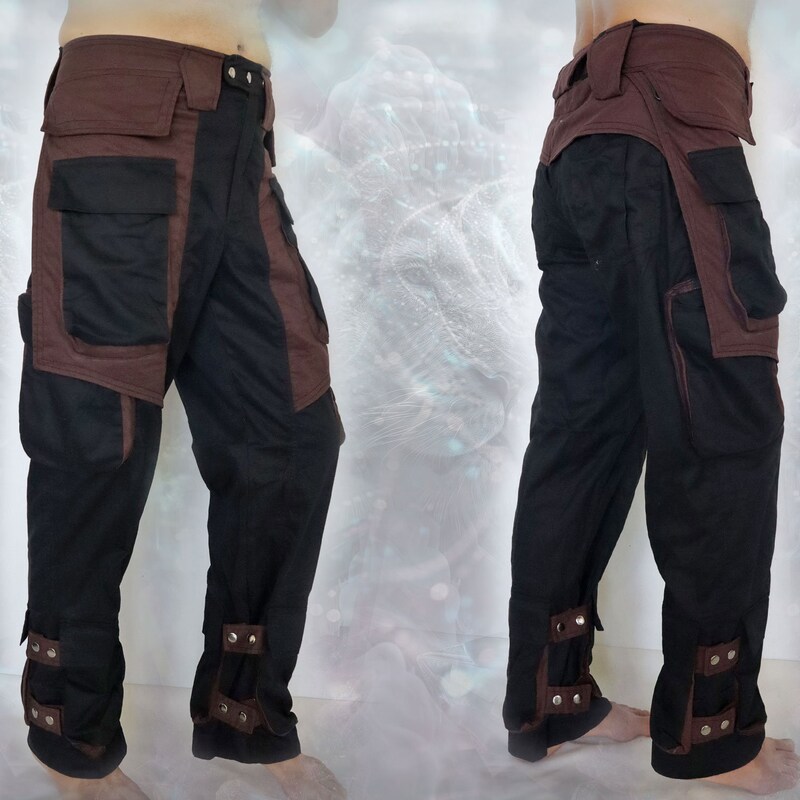 Post-Apocalyptic Dark-Wash Multi-Pocket Cargo Pants main image 0