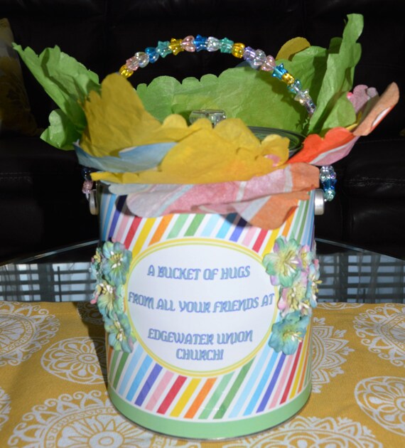 A Bucket Of Hugs Personalized Paint Bucket Gift Etsy