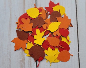 Fall Leaf Confetti, Autumn Leaf Die Cuts for Scrapbooking, Fall Card Embellishments, Fall Party Table Decor, Cardstock Fall Leaves