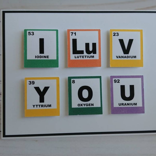 Valentines Day Card for Boyfriend, Chemistry Card, Periodic Table Cards, Nerdy Love Card for Him, Love Card for Wife, Valentines Card Set