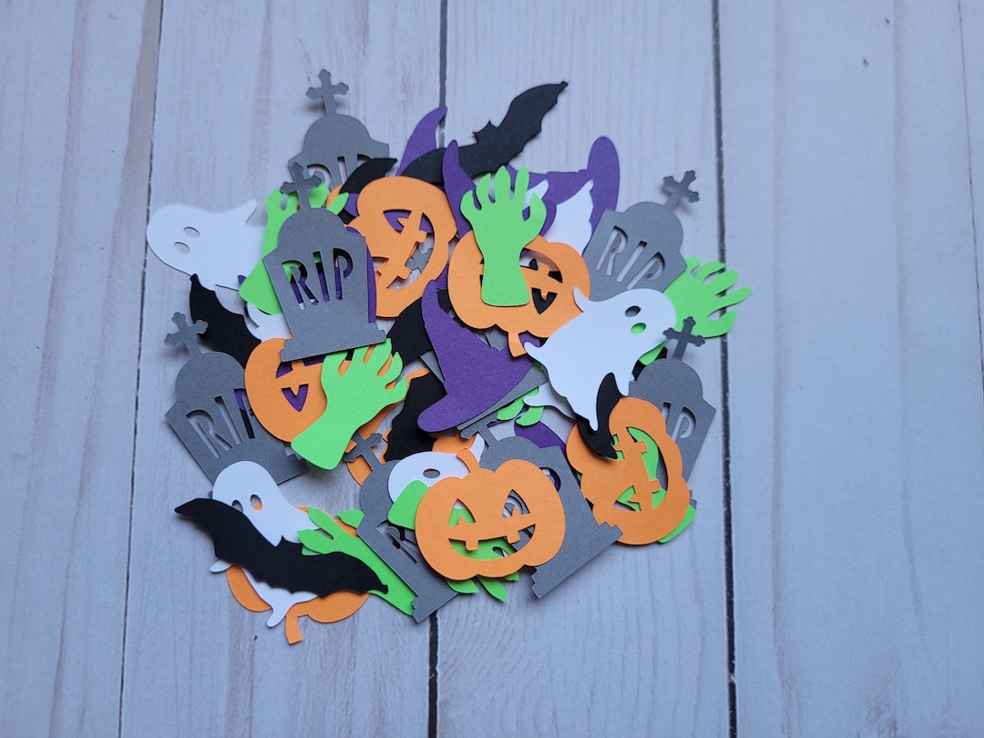 Halloween Confetti Halloween Die Cuts for Scrapbooking Etsy