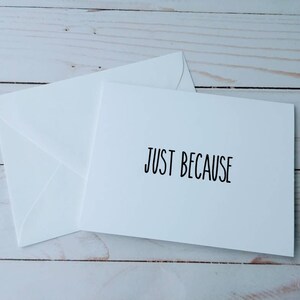 Just Because Card, Minimalist Card, Simple Card, Card For Friend, Card For Her, Hello Friend Card, Blank Notecard, Blank Greeting Card image 2