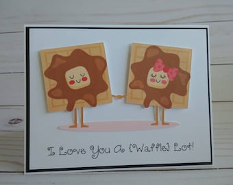 Cute Valentines Day Cards, Valentines Day Card for Boyfriend, Punny Love Cards, Valentines Day Card Pun, Love Card for Wife, Waffle Card