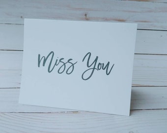 Miss You Card, Simple Greeting Card, Minimalist Greeting Cards, Simple Stationary Set, Cards for All Occasions, Everyday Cards, Script Font