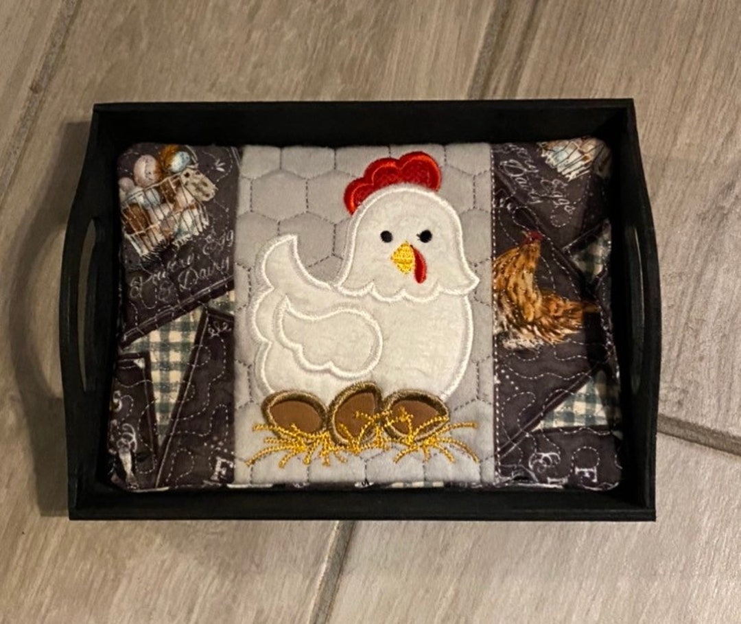 Mug Rug, Chicken Mug Rig, Chicken, Gift for Her, Gift for Him, Gift for Mom, Gift for Dad Etsy