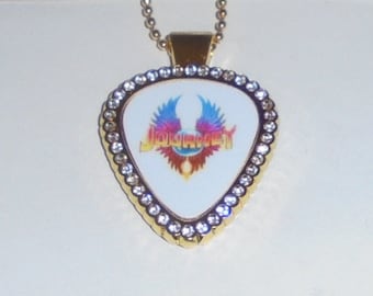 JOURNEY Perry Rock Concert Guitar Pick Rhinestone Pendant Stop Open Arms  Wheel Sky Song Over Now I We Song I We You The Band Music Any Way