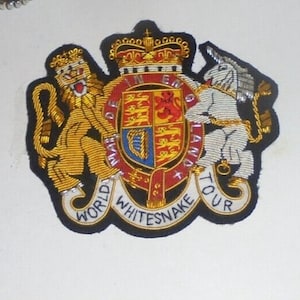 WhiteSnake World Tour Royal Concert Jacket Badge Patch Song British Invasion Punk Youtube Band Rock Saints Sinners Come an Get It  Ready