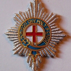 Medieval UK Britain Empire BEF Knight Most Noble Order of the Garter Star Patch Award Medal Royal Chivalry Lord Officer Army Military Bef KG
