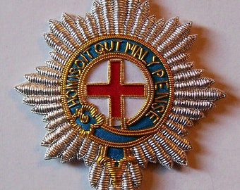 Medieval UK Britain Empire BEF Knight Most Noble Order of the Garter Star Patch Award Medal Royal Chivalry Lord Officer Army Military Bef KG