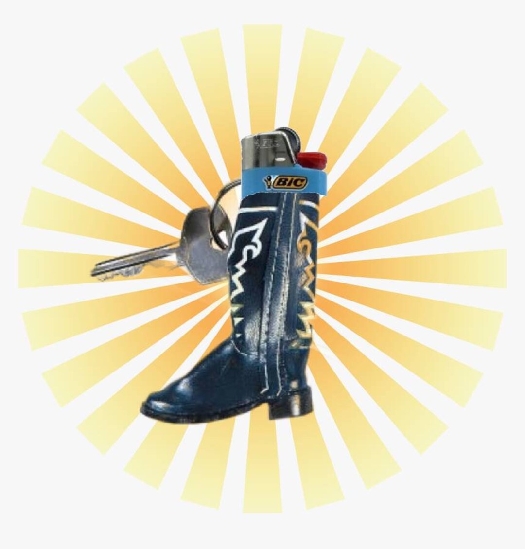 Deluxe Belt Bic Lighter Pouch Case Vial Keychain Keyring Cowboy Country