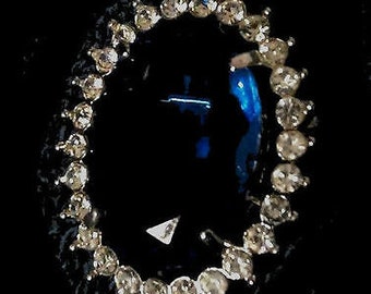 Vintage 70's Royal Hope Crystal Replica Diamond Gem Gemstone Brooch Pin Pendant Estate UK Fashion Estate Jewelry