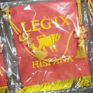 Roman Legion IX Hispana Spain Battle Banner Roman Emperor Eagle SPQR Rome Italy Caesar Empire Army War Pax Red Gold Centurion Empire Caesar