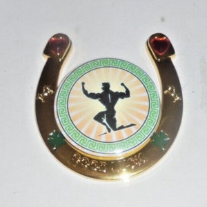 BodyBuilder Bodybuilding Weightlifter Hero Champion Competition Beach Pose Muscle Door Magnet Sticker I Love Good Luck Horseshoe Spa Gym