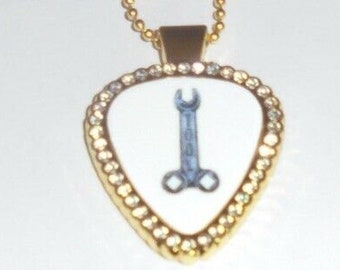 TOOL Concert Rhinestone Guitar Pick Chain Pendant Song I We You The Band Music Opiate Undertow Enima Days Pot