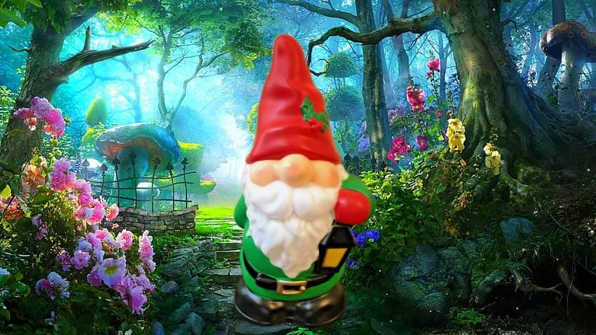 Vintage Blow Mold Magical Fantasy Garden Gnome Elf Glow LED Light