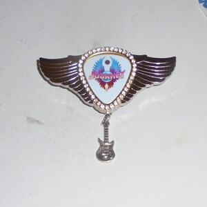 JOURNEY Perry Rock Concert Guitar Pick Rhinestone Pendant Stop Open Arms  Wheel Sky Song Over Now I We Song I We You The Band Music Any Way