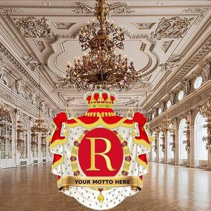 Custom Made Design Bespoke Deluxe Royal Spain Spanish Family Coat Arms Crest Seal Jacket Robe Vest Monogram Cypher Letter Name Patch