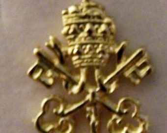 Medieval Pope Rome Vatican Catholic Christian Church Saint Papal State Diocese KC Tie Collar Tac Pin