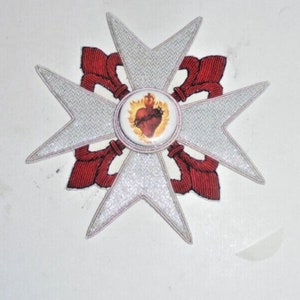 Jesus Christ Flaming Star Sacred Heart Catholic Church Vestment Stole Patch IHS Christian Quilt Pillow Jacket Embroidery Craft Diocese Pope