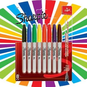 Sharpie Fine Markers Fine Rainbow Color Arts Craft Project Art Drawing Design Coloring Book Pallet RGBIV Paint Ink Journal Notebook Sketch