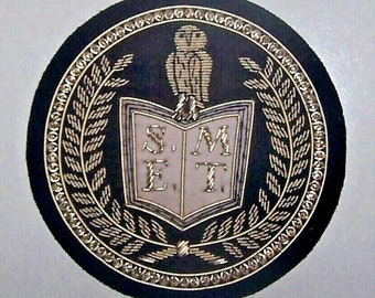 Medieval Secret Order Occult Seal Sigil Illuminati Society Symbol Owl Wisdom Minerva SEMT Member Patch Bullion Embroidery