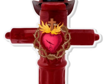 Town Fire Department Fireman's Cross Call Box FD Keyring Keychain Water Hydrant Helmet Gift EMT Volunteer Good Luck Fundraising Gift